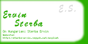 ervin sterba business card